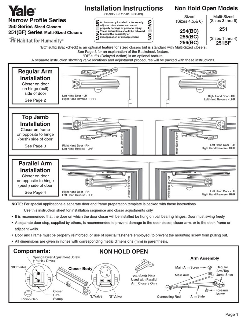 Yale Narrow Profile Series User manual