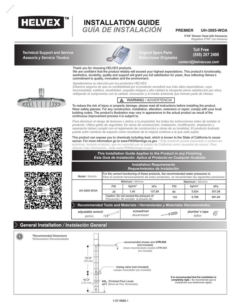 Helvex PREMIER UH-3005-WOA installation guide