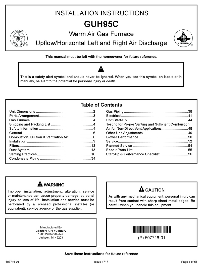 Comfortaire GUH95C installation instructions