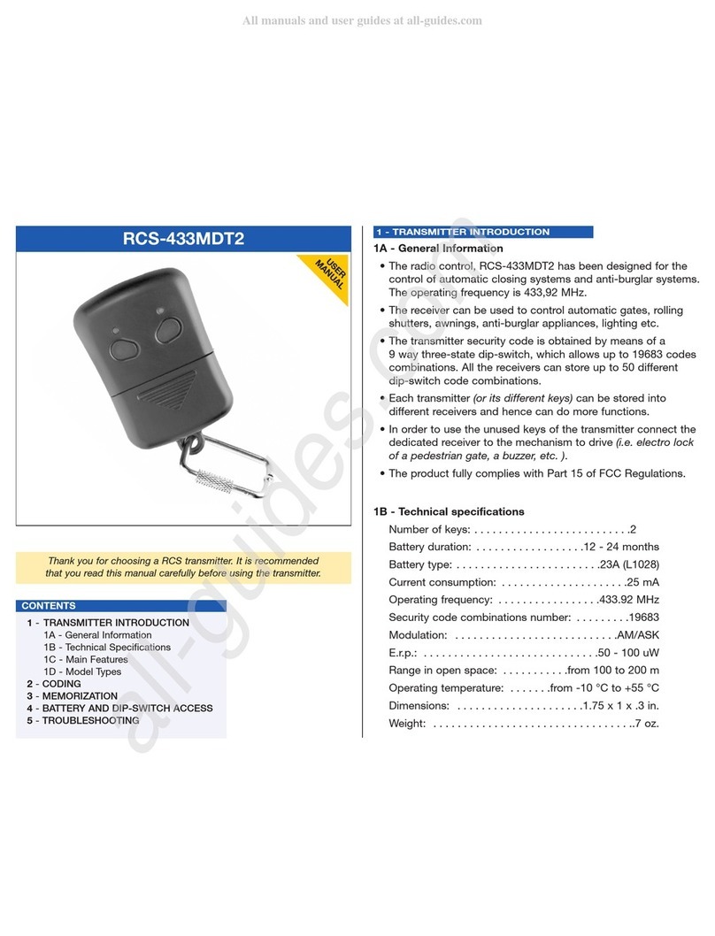 RCS RCS-433MDT2 User manual