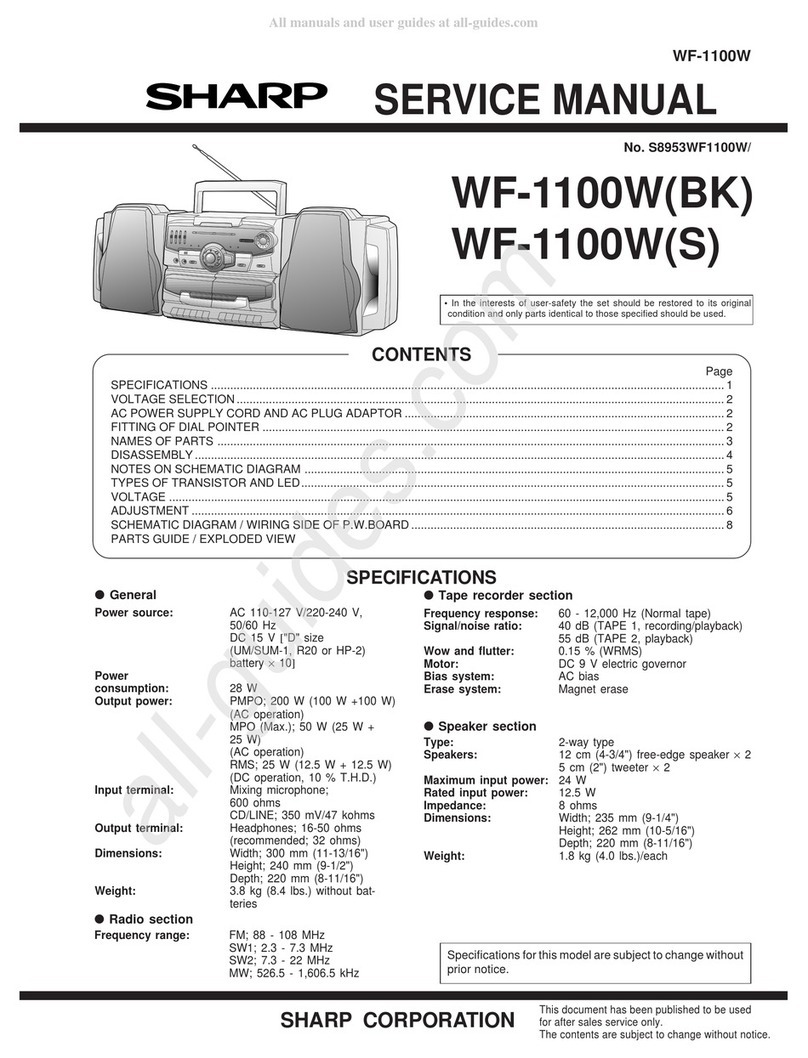 Sharp WF-1100W User manual Sharp WF-1100W User manual