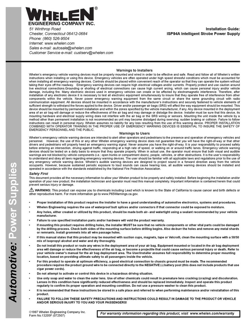 Whelen Engineering Company ISP94A User manual