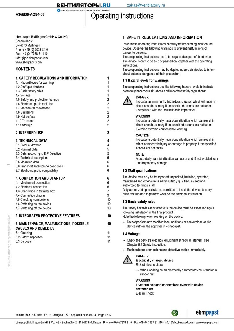 Ebmpapst A3G800-AO84-03 User manual