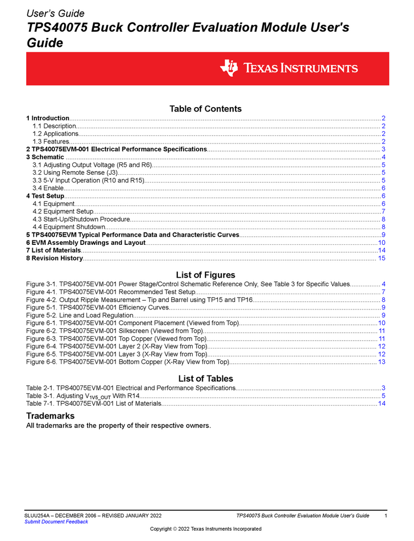 Texas Instruments TPS40075EVM-001 User manual