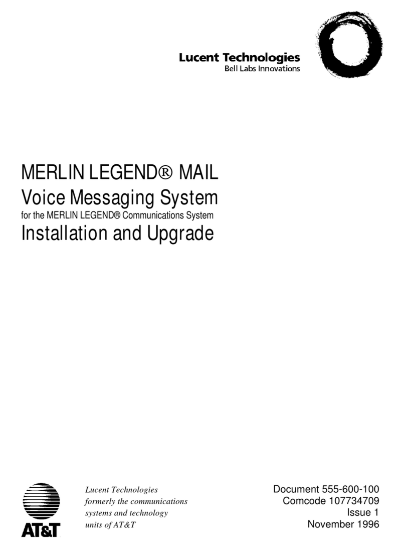 AT&T Lucent Technologies MERLIN LEGEND Quick start guide