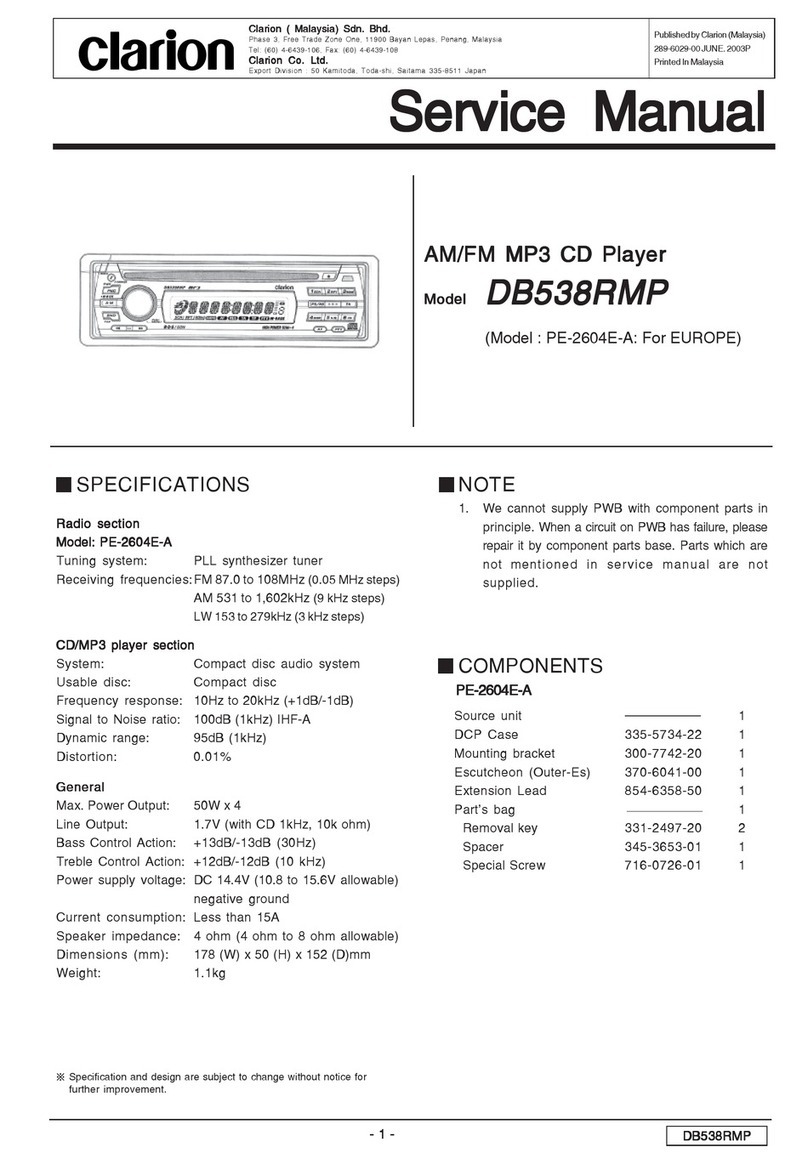 Clarion DB538RMP User manual
