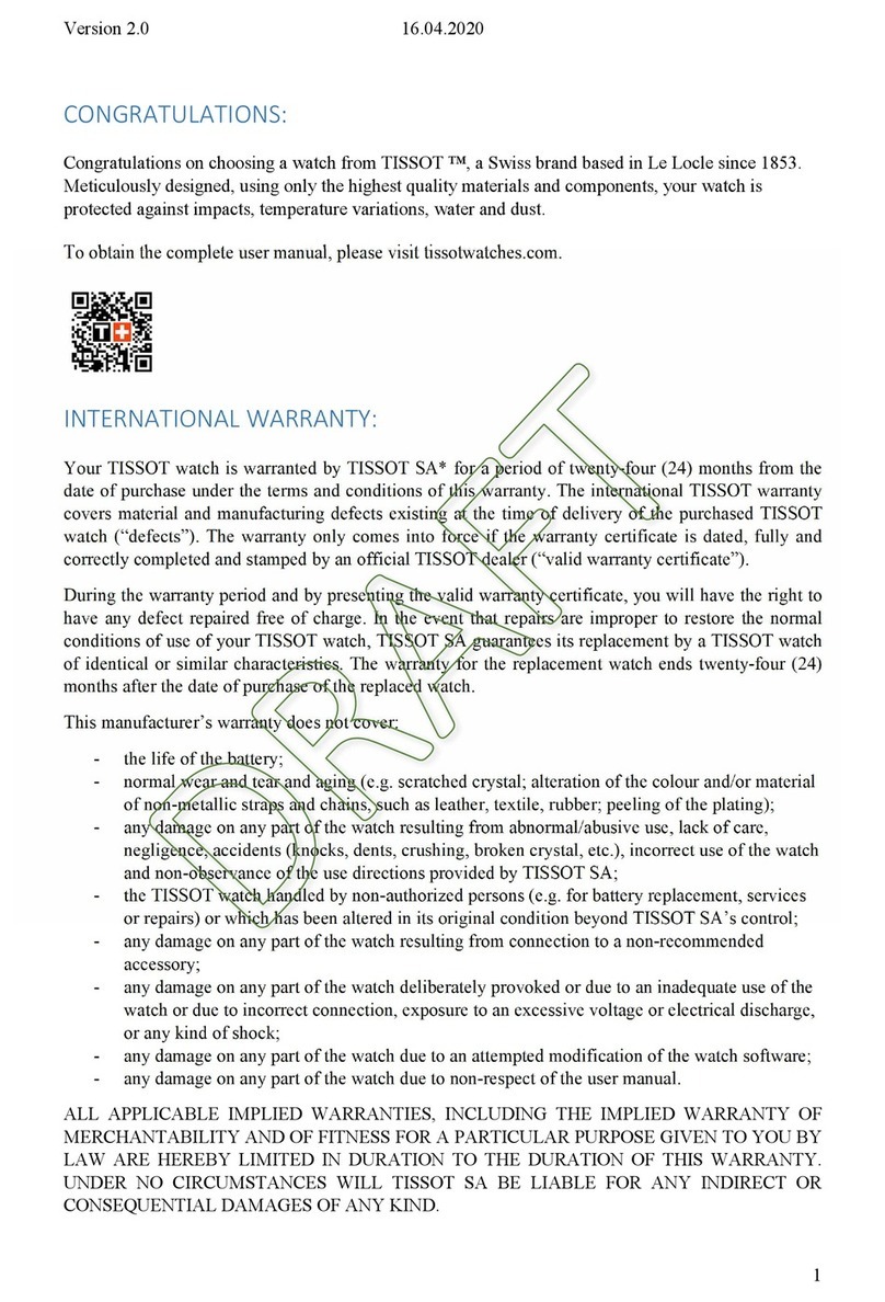 Tissot T229 User manual