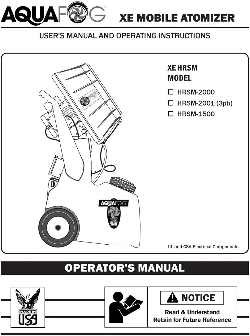 Aquafog HRSM-2001 User's manual and operating instructions
