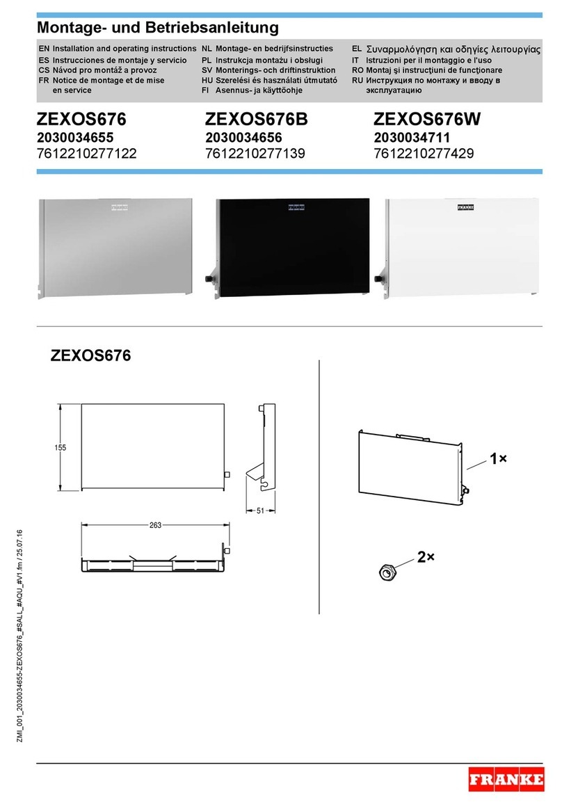 Franke ZEXOS676 Installation and operating instructions