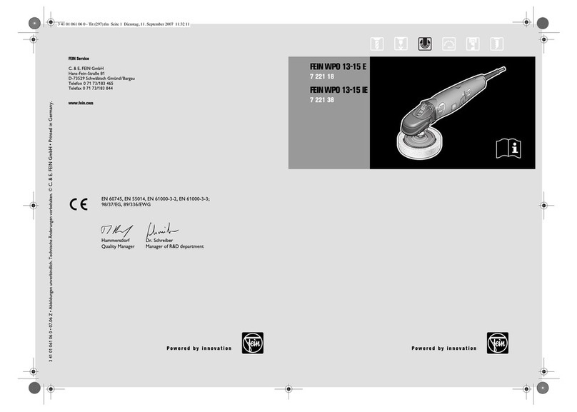 Fein WPO 13-15 E User manual Fein WPO 13-15 E User manual