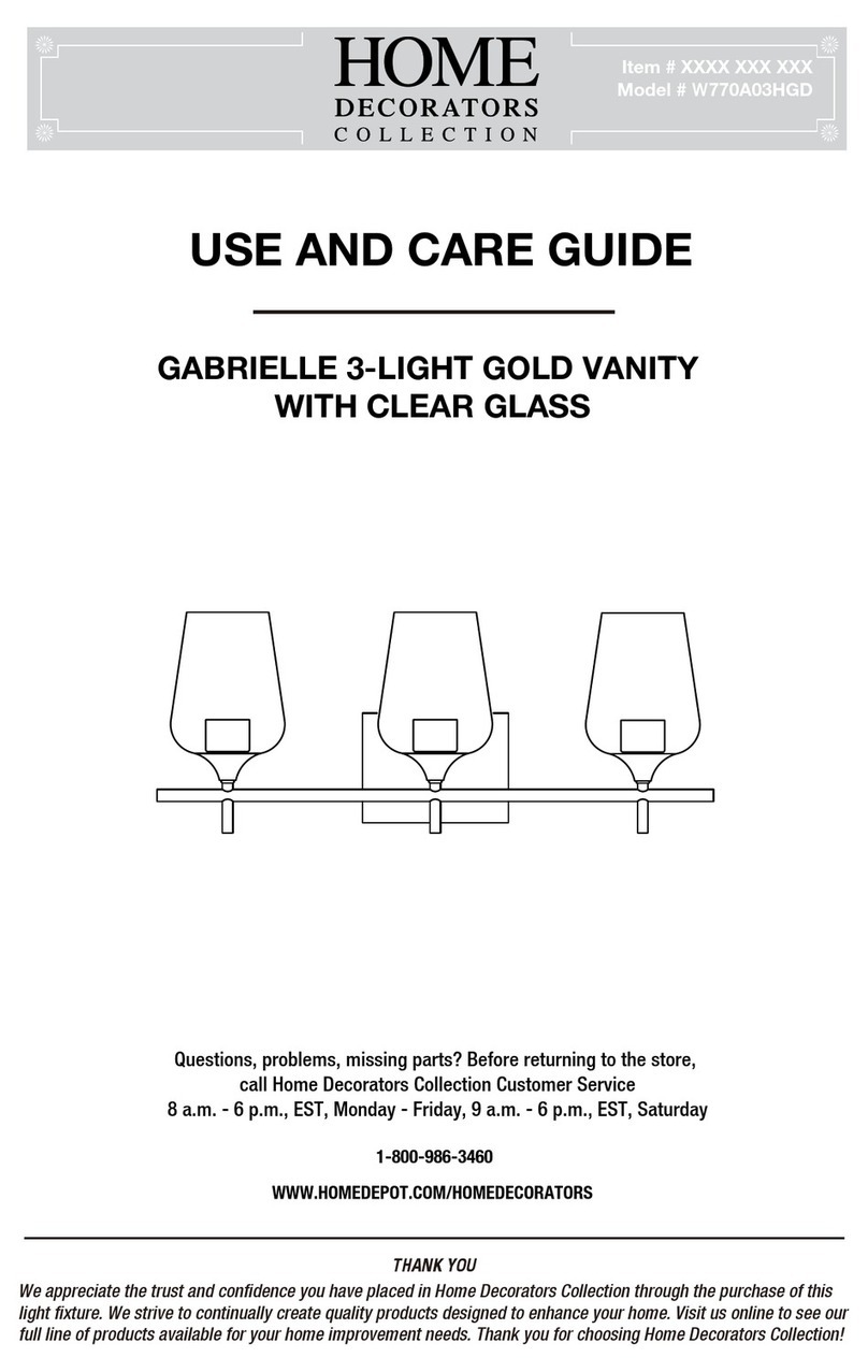 Home Decorators Collection W770A03HGD Use and care guide