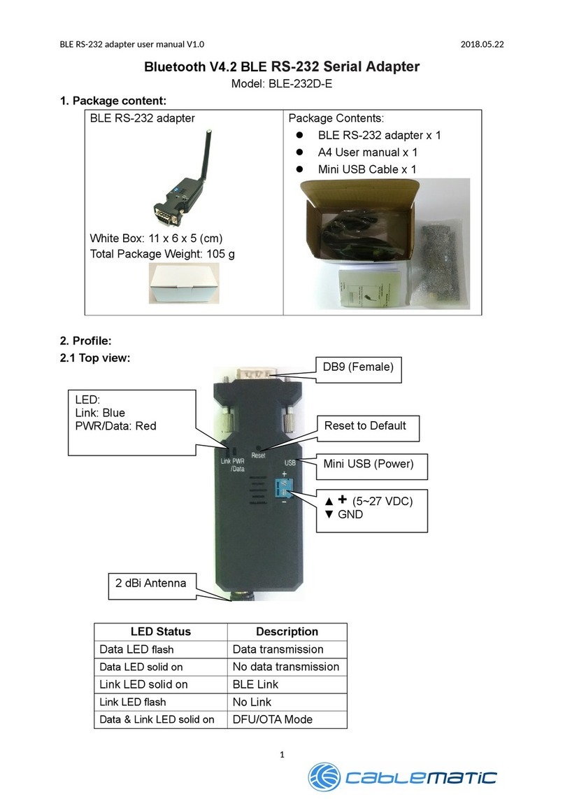 Cablematic BLE RS-232 Series manual