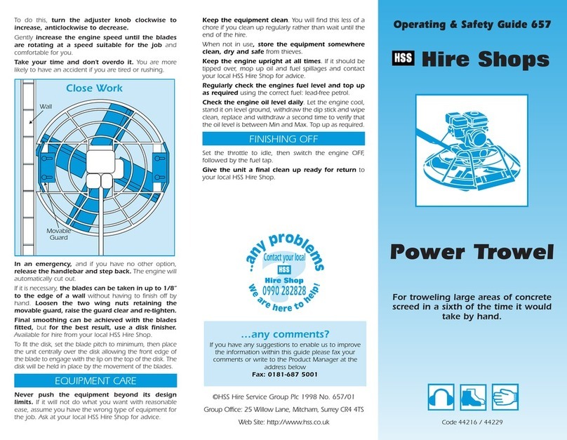 HSS Hire Hire Shops 44216 Operating & safety guide