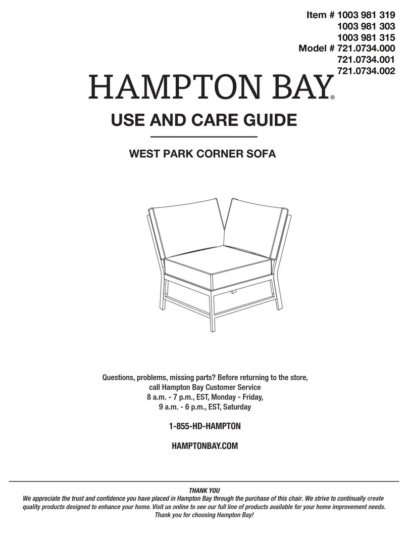 HAMPTON BAY 721.0734.000 Use and care guide