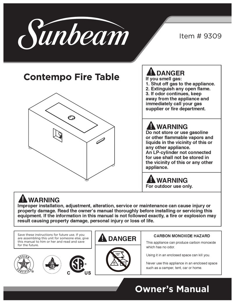 Sunbeam Contempo Fire Table owner's manual