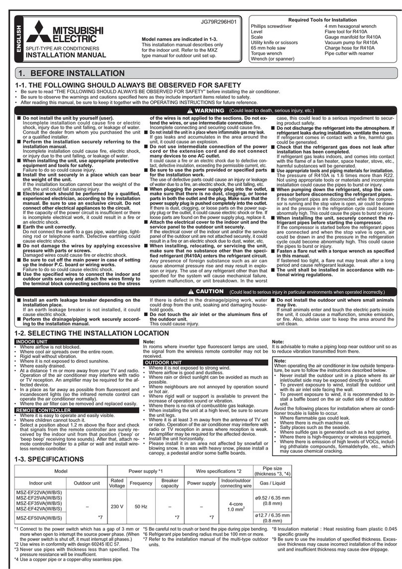 Mitsubishi Electric JG79R296H01 User manual
