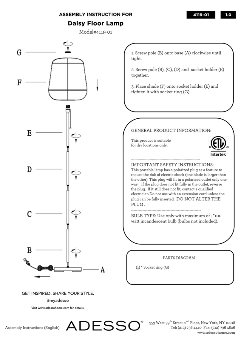 Adesso Daisy Floor Lamp User manual Adesso Daisy Floor Lamp User manual
