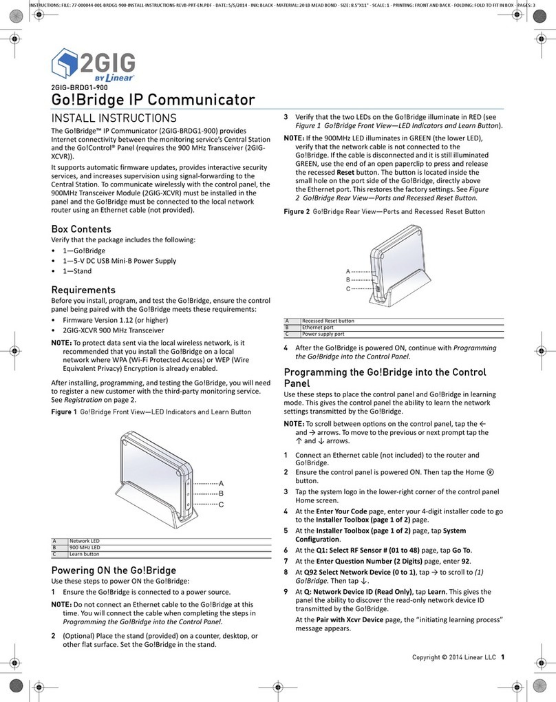Linear 2 GIG Go!Bridge quick start guide
