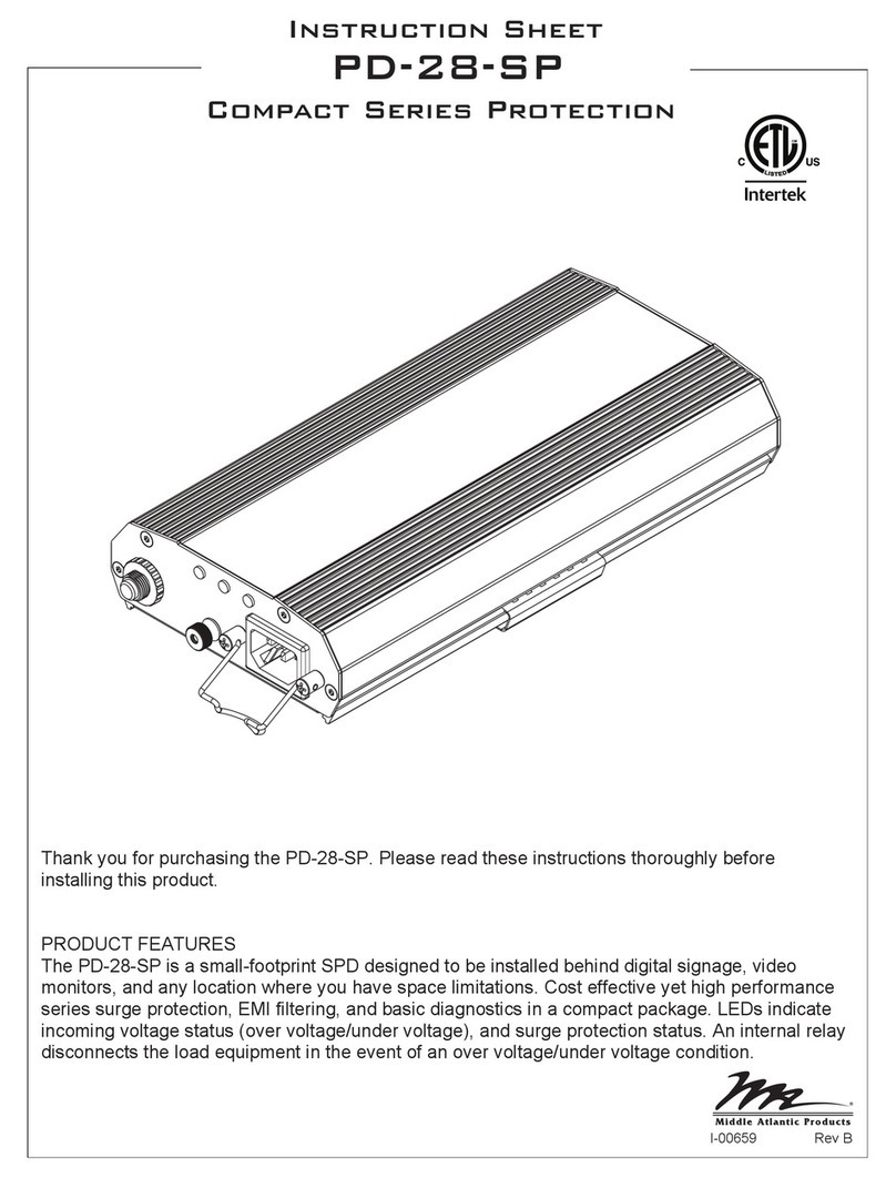 Middle Atlantic Products PD-28-SP instruction sheet
