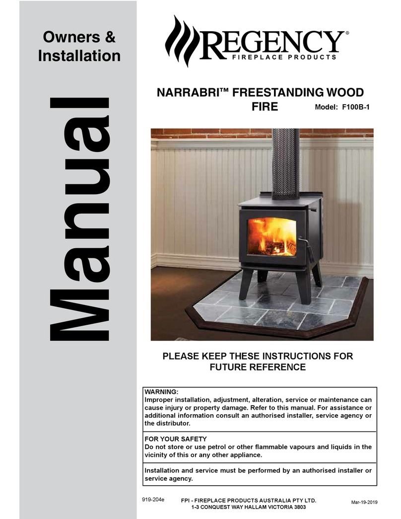 Regency Fireplace Products NARRABRI F100B-1 Owners & installation manual Regency Fireplace Products NARRABRI F100B-1 Owners & installation manual