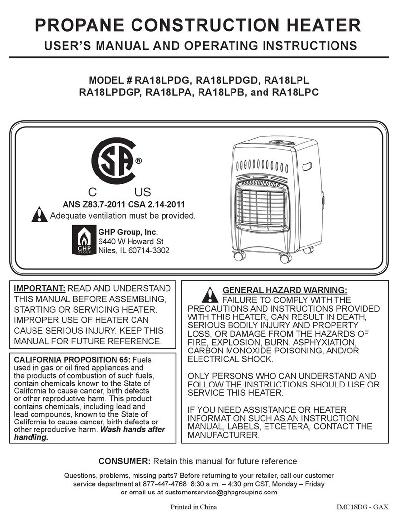 GHP Group RA18LPDG User's manual and operating instructions