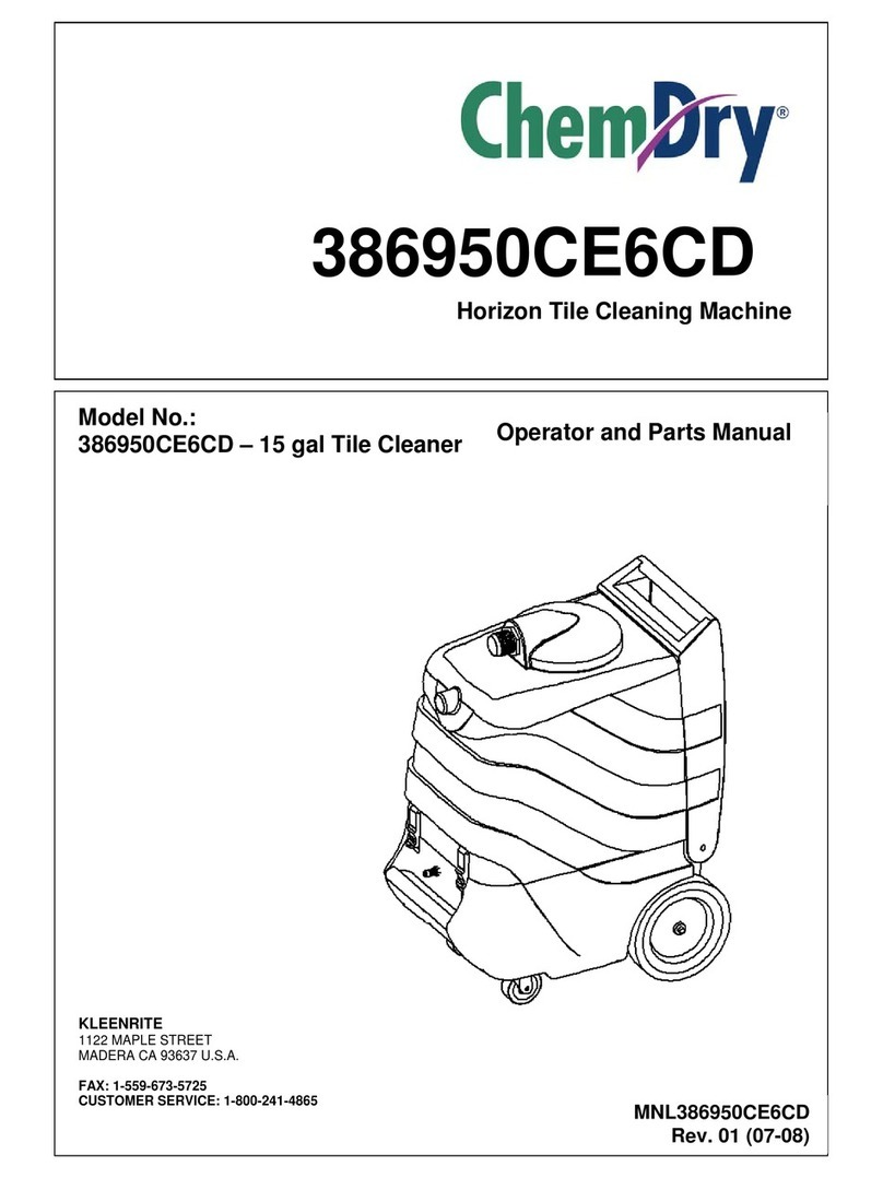 ChemDry 386950CE6CD Operator and parts manual