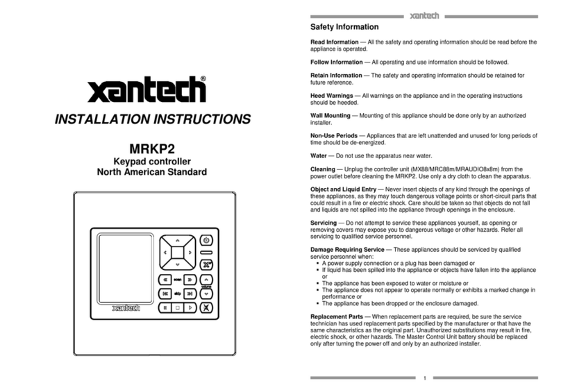 Xantech MRKP2 User manual