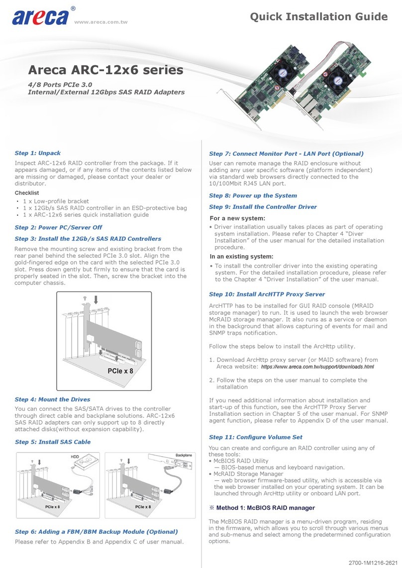 Areca ARC-12 6 Series User manual