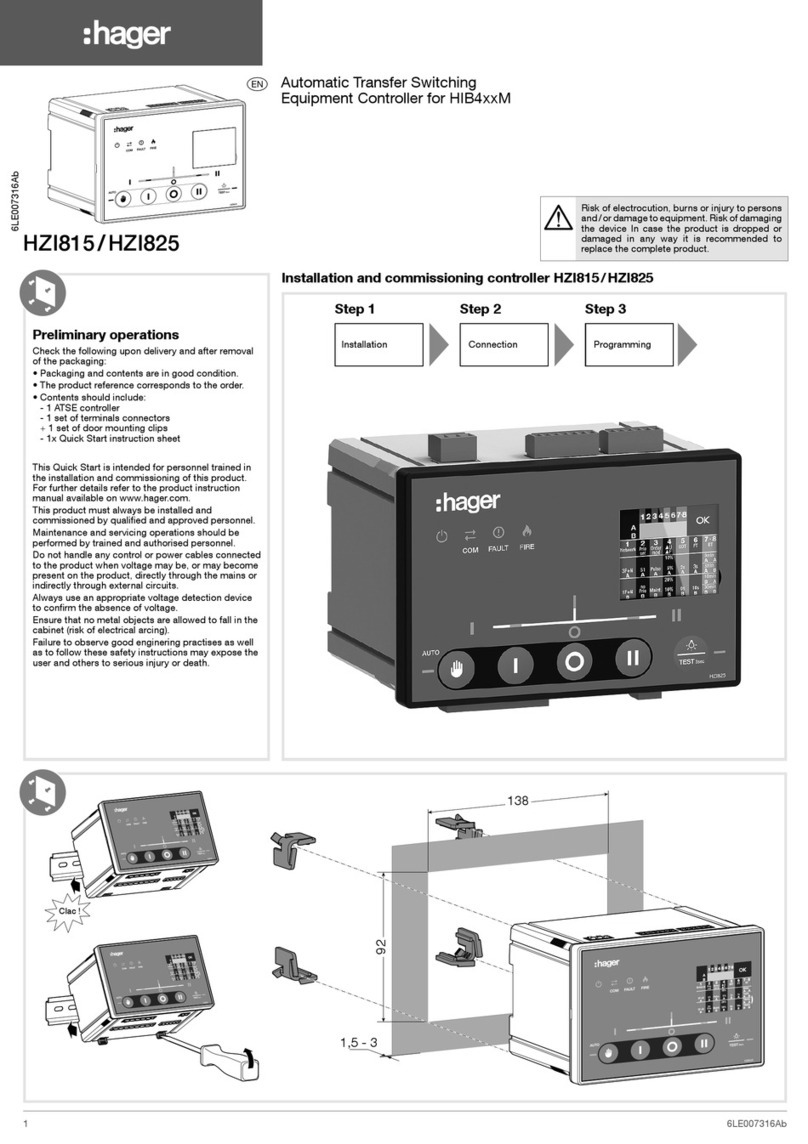 hager HZI815 quick start guide