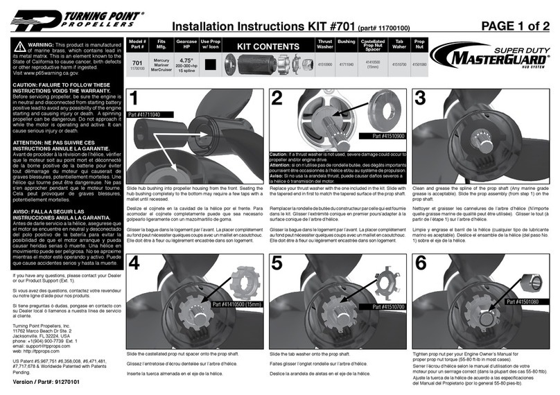 Turning Point Propellers MASTERGUARD 701 User manual