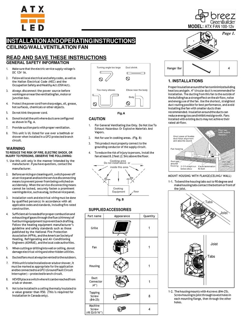 ATX breez GreenBuilder ATX FAN 100-12v User manual