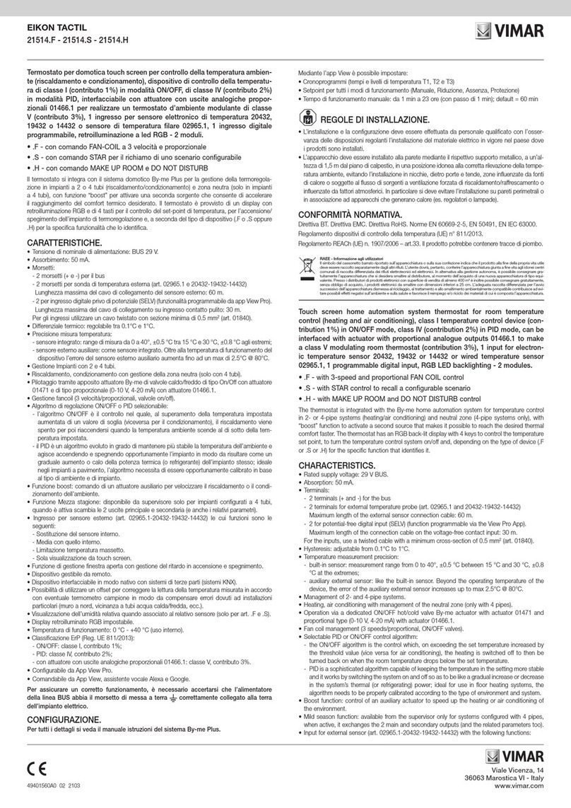 Vimar EIKON TACTIL 21514.F User manual