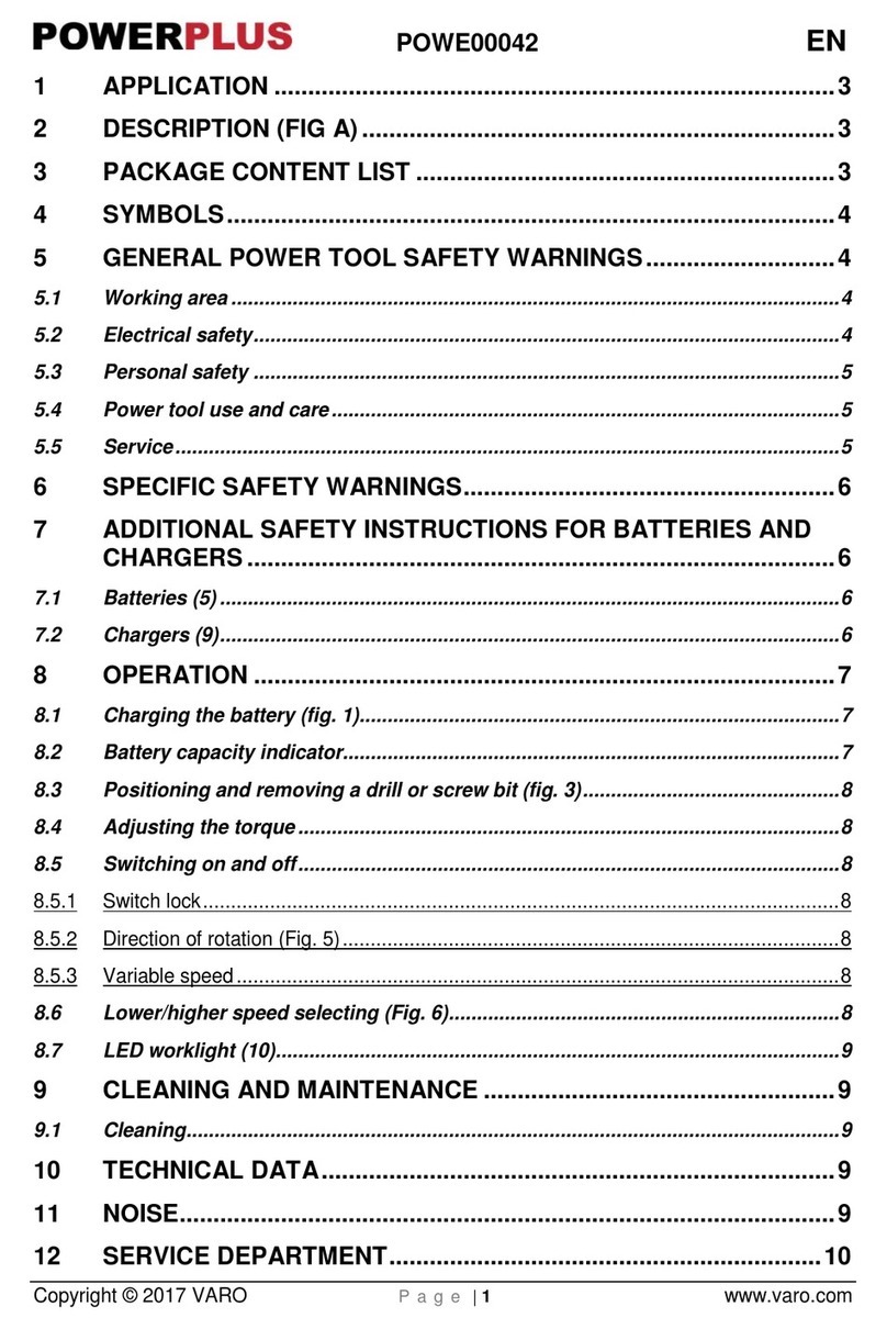 VARO Powerplus POWE00042 quick start guide