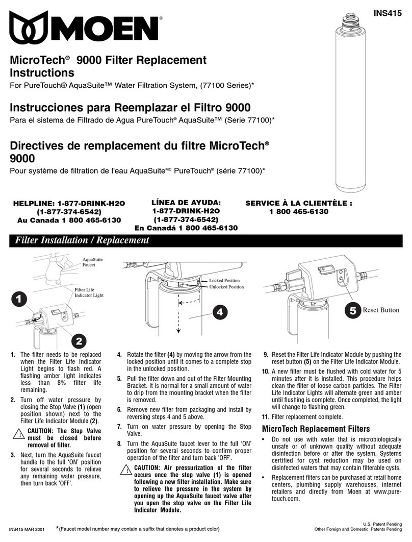 Moen MicroTech 9000 Replacement instructions Moen MicroTech 9000 Replacement instructions