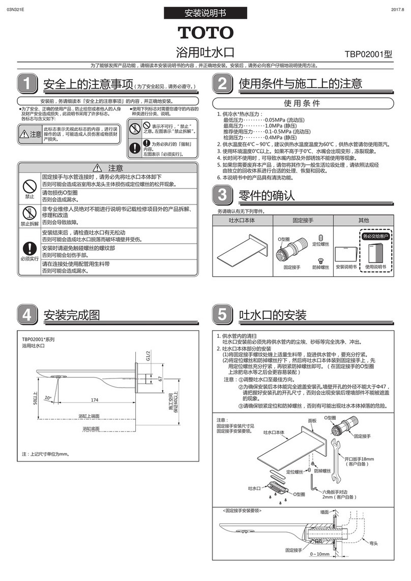Toto TBP02001 Series User manual