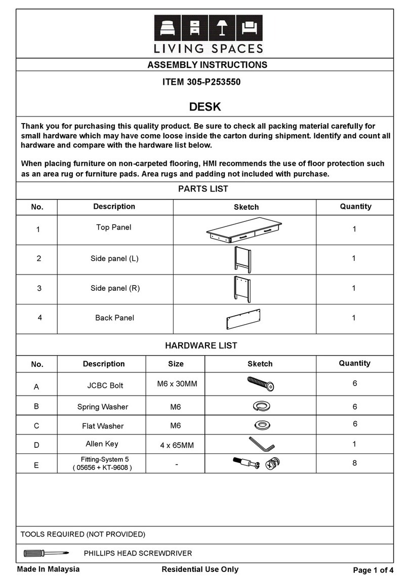 Living Spaces 305-P253550 User manual