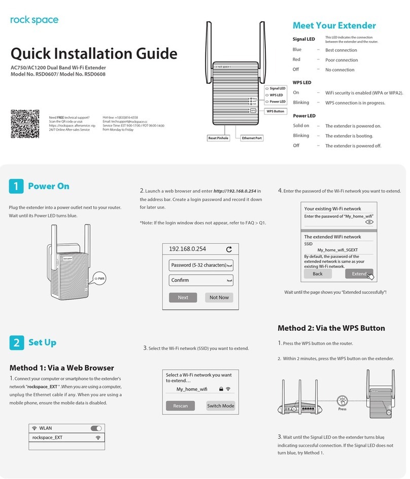 rock space RSD0607 Quick installation guide