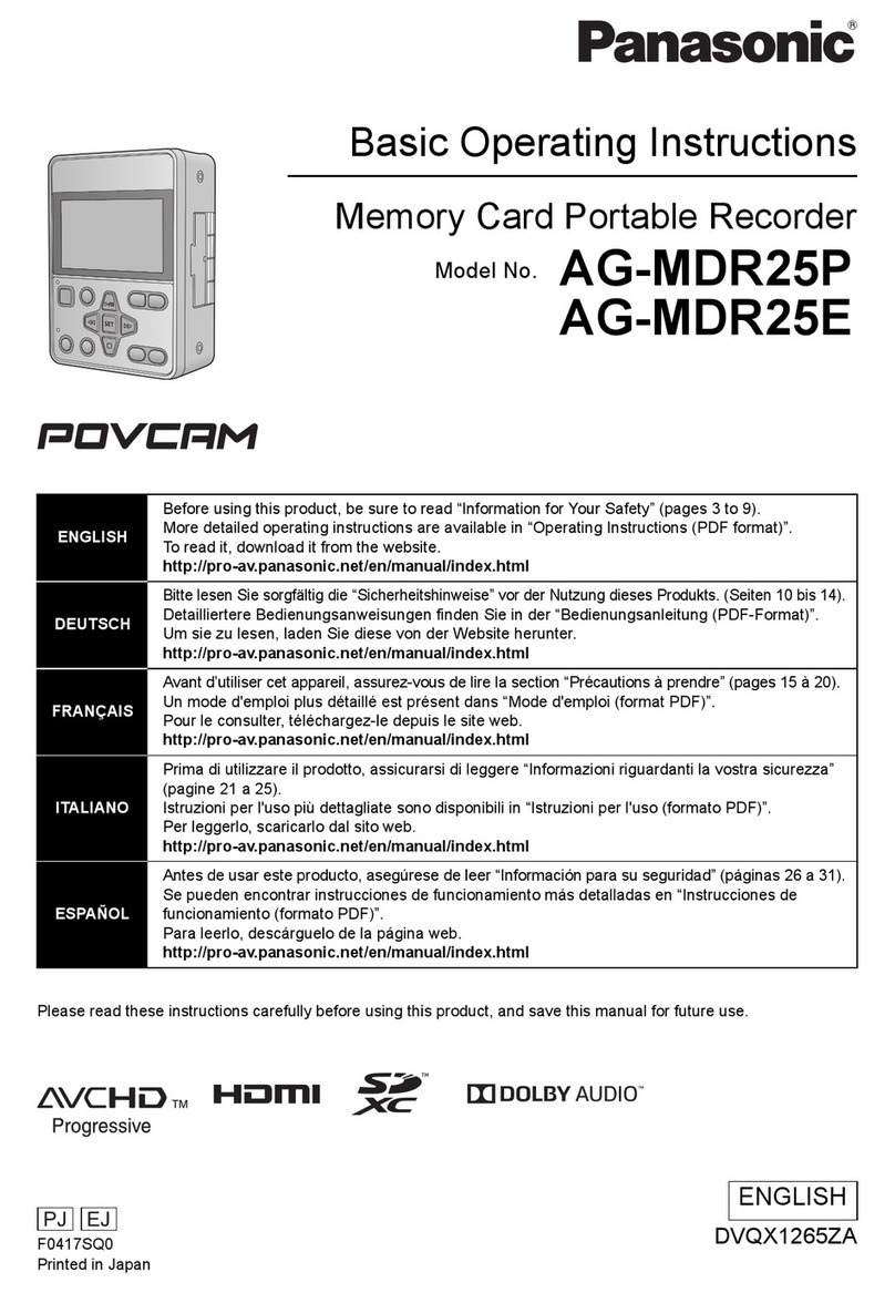 Panasonic POVCAM AG-MDR25E Basic operating instructions