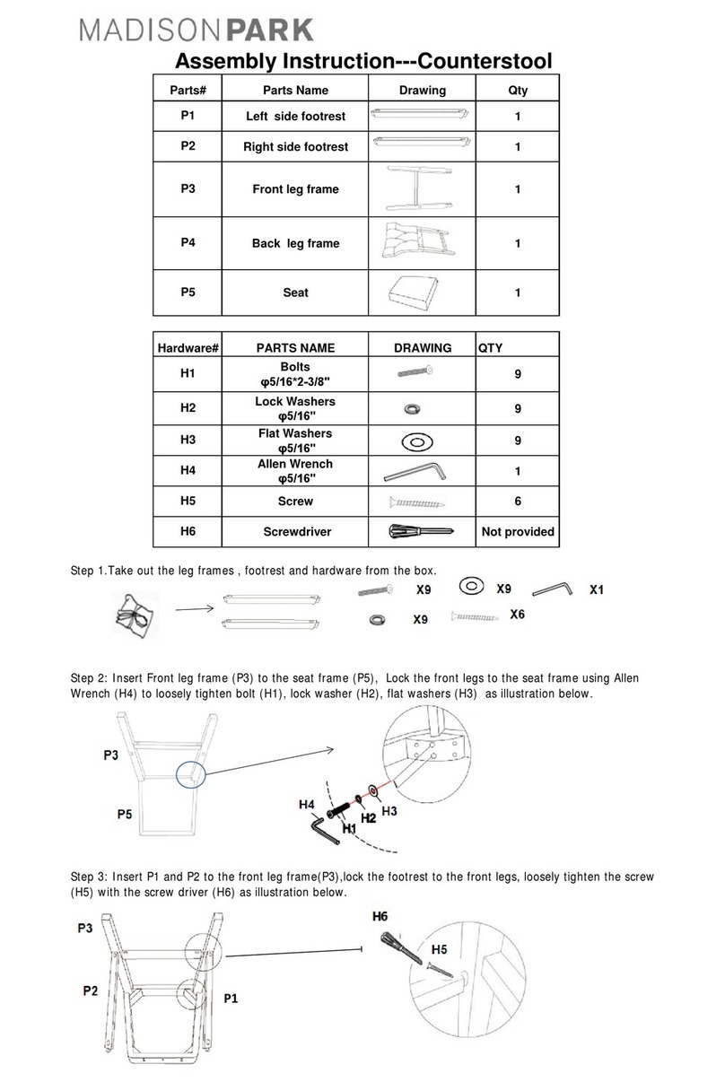 Madison Park 267517 Assembly instruction Madison Park 267517 Assembly instruction