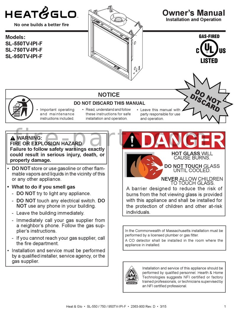 Heat & Glo SL-550TV-IPI-F owner's manual
