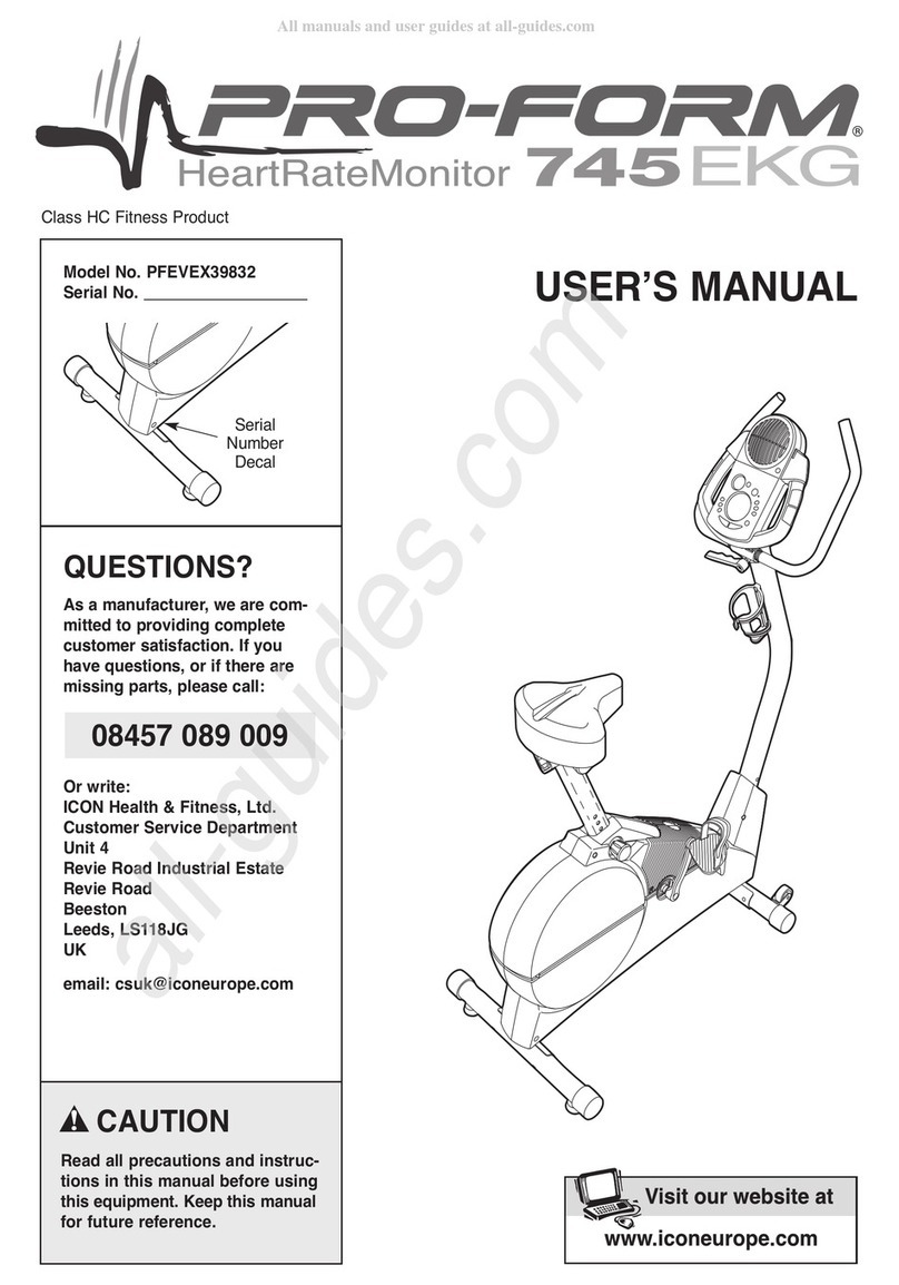 Pro-Form 745 Ekg Bike User manual