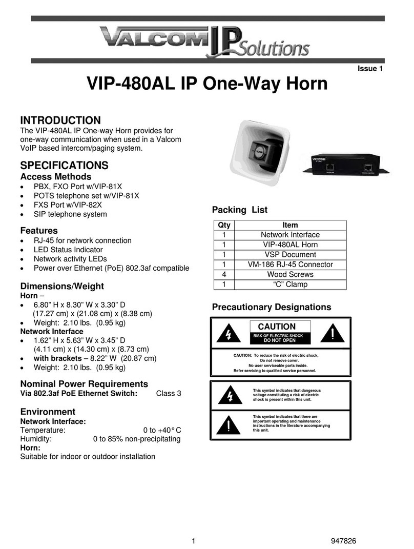 Valcom VIP-480AL User manual