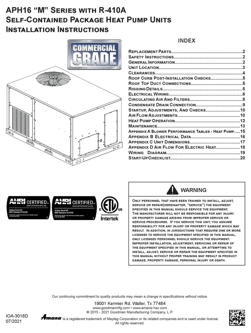 Goodman APH16 M Series User manual