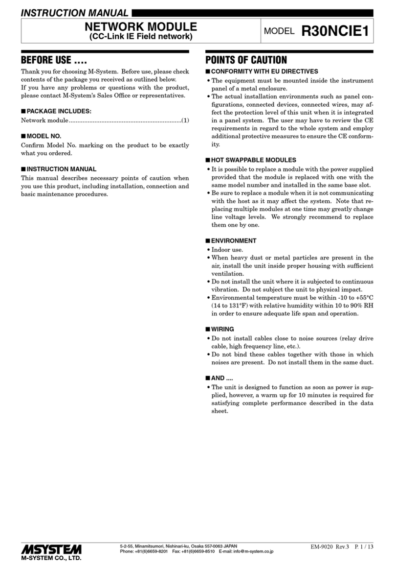 M-system R30NCIE1 instruction manual