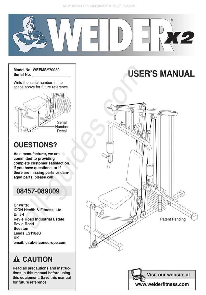 Weider powerguide x2 user manual