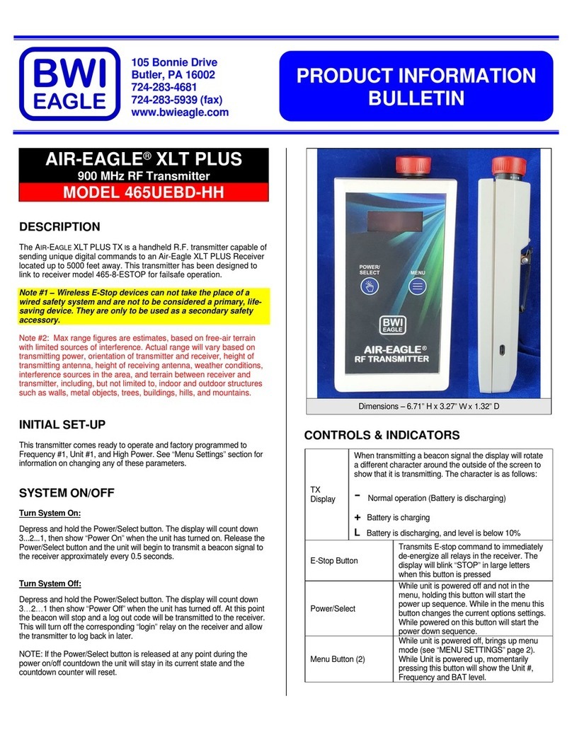 BWI Eagle AIR-EAGLE XLT PLUS 465UEBD-HH Product information bulletin