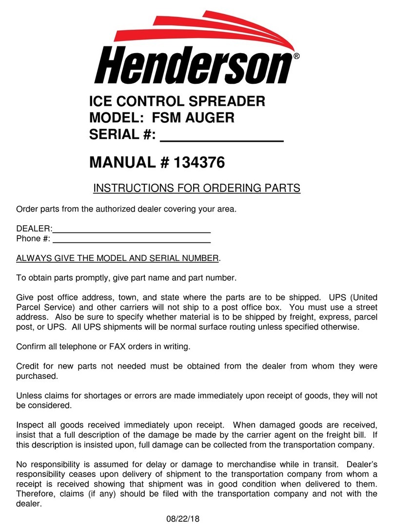 Henderson ICE CONTROL FSM AUGER manual Henderson ICE CONTROL FSM AUGER manual