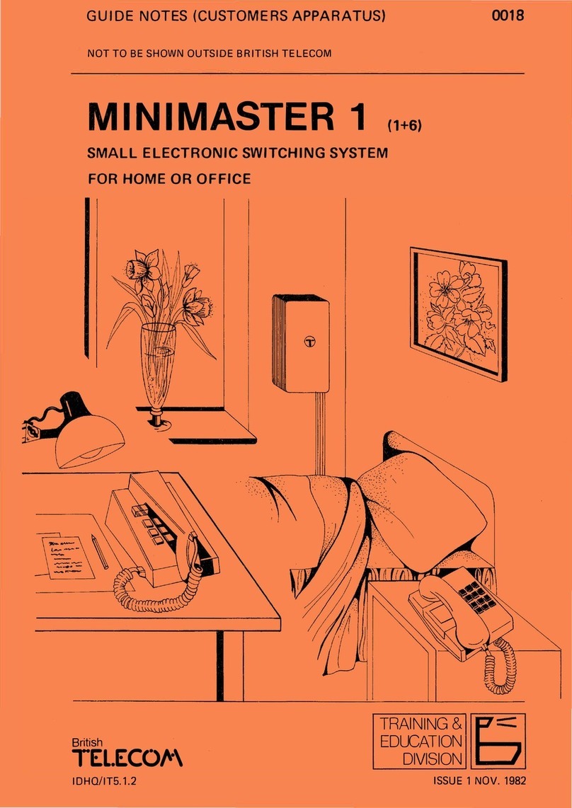 British Telecommunications (BT) MINIMASTER 1 Guide Notes
