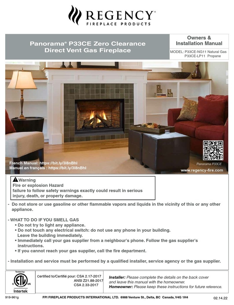 Regency Panorama P33CE-NG11 Owners & installation manual Regency Panorama P33CE-NG11 Owners & installation manual