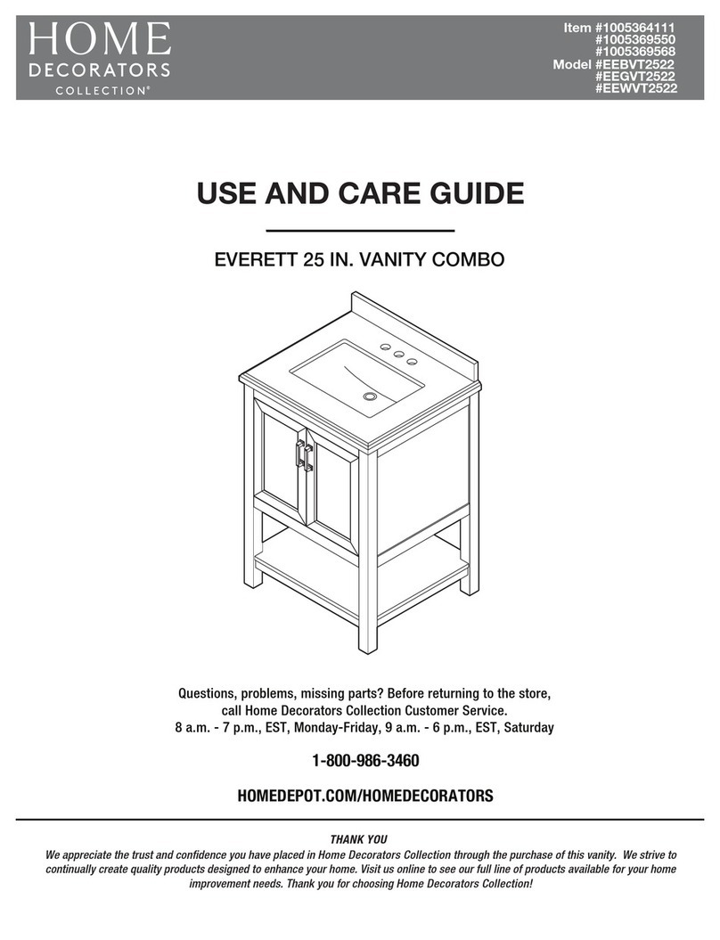 Home Decorators Collection EVERETT EEBVT2522 Use and care guide